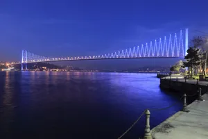 Zentrale Lagen mit guter Anbindung Abenddämmerung mit Brücke im Hintergrund